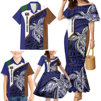 Personalised PNG Manus Province Family Matching Mermaid Dress and Hawaiian Shirt Bird of Paradise Tattoo Flag Motif LT9 - Polynesian Pride