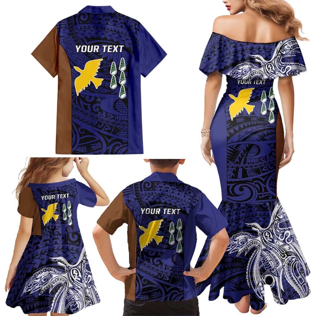 Personalised PNG Manus Province Family Matching Mermaid Dress and Hawaiian Shirt Bird of Paradise Tattoo Flag Motif LT9 - Polynesian Pride