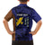 Personalised PNG Manus Province Family Matching Off The Shoulder Long Sleeve Dress and Hawaiian Shirt Bird of Paradise Tattoo Flag Motif - Polynesian Pride