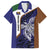 Personalised PNG Manus Province Family Matching Off The Shoulder Long Sleeve Dress and Hawaiian Shirt Bird of Paradise Tattoo Flag Motif - Polynesian Pride