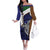 Personalised PNG Manus Province Family Matching Off The Shoulder Long Sleeve Dress and Hawaiian Shirt Bird of Paradise Tattoo Flag Motif - Polynesian Pride