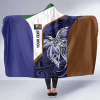 Personalised PNG Manus Province Hooded Blanket Bird of Paradise Tattoo Flag Motif LT9 One Size Blue - Polynesian Pride
