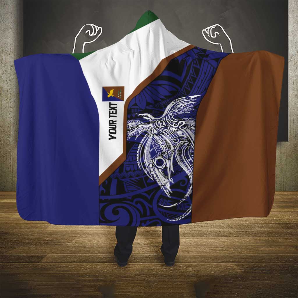 Personalised PNG Manus Province Hooded Blanket Bird of Paradise Tattoo Flag Motif LT9 - Polynesian Pride