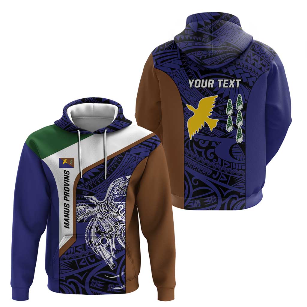 Personalised PNG Manus Province Hoodie Bird of Paradise Tattoo Flag Motif LT9 - Polynesian Pride