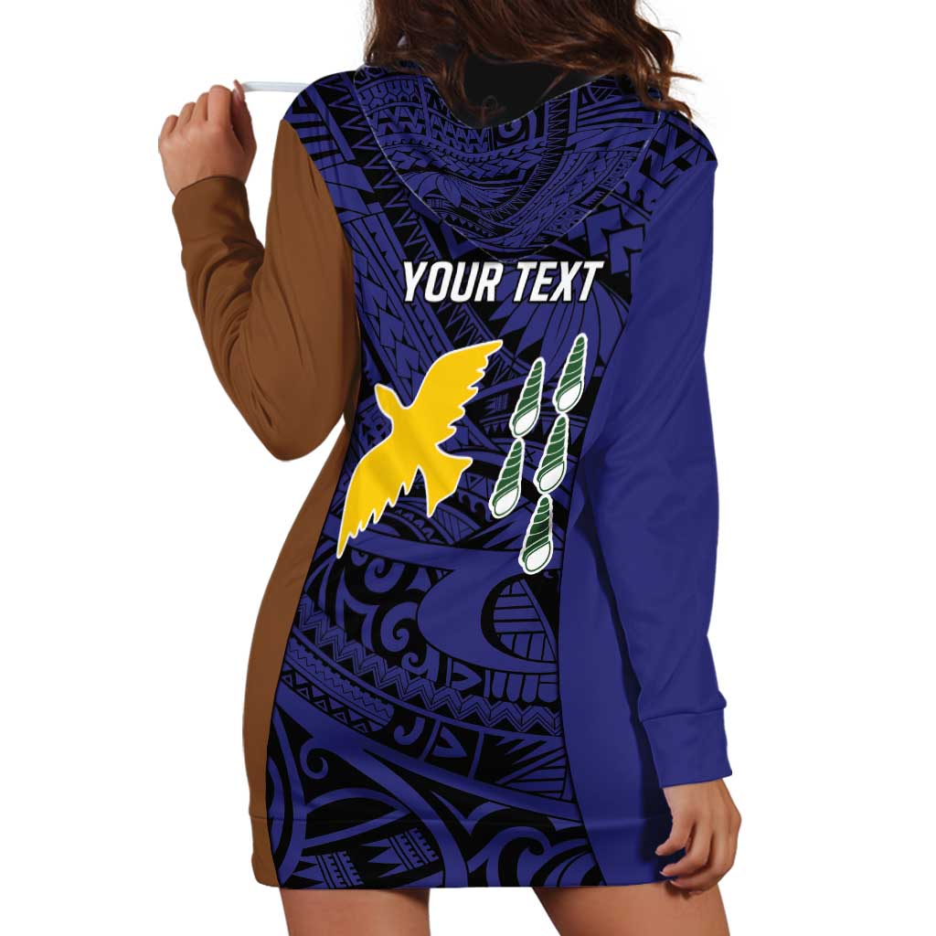 Personalised PNG Manus Province Hoodie Dress Bird of Paradise Tattoo Flag Motif LT9 - Polynesian Pride