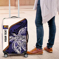 Personalised PNG Manus Province Luggage Cover Bird of Paradise Tattoo Flag Motif LT9 Blue - Polynesian Pride