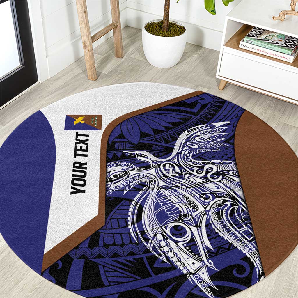 Personalised PNG Manus Province Round Carpet Bird of Paradise Tattoo Flag Motif - Polynesian Pride