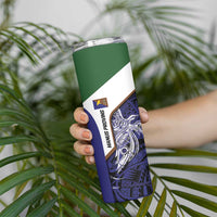 Personalised PNG Manus Province Skinny Tumbler Bird of Paradise Tattoo Flag Motif LT9 - Polynesian Pride