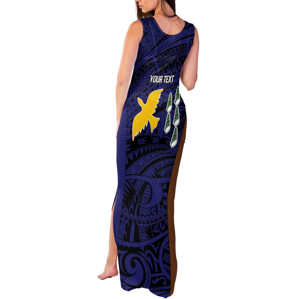 Personalised PNG Manus Province Tank Maxi Dress Bird of Paradise Tattoo Flag Motif LT9 - Polynesian Pride