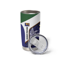Personalised PNG Manus Province Tumbler Cup Bird of Paradise Tattoo Flag Motif LT9 - Polynesian Pride