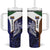 Personalised PNG Manus Province Tumbler With Handle Bird of Paradise Tattoo Flag Motif - Polynesian Pride