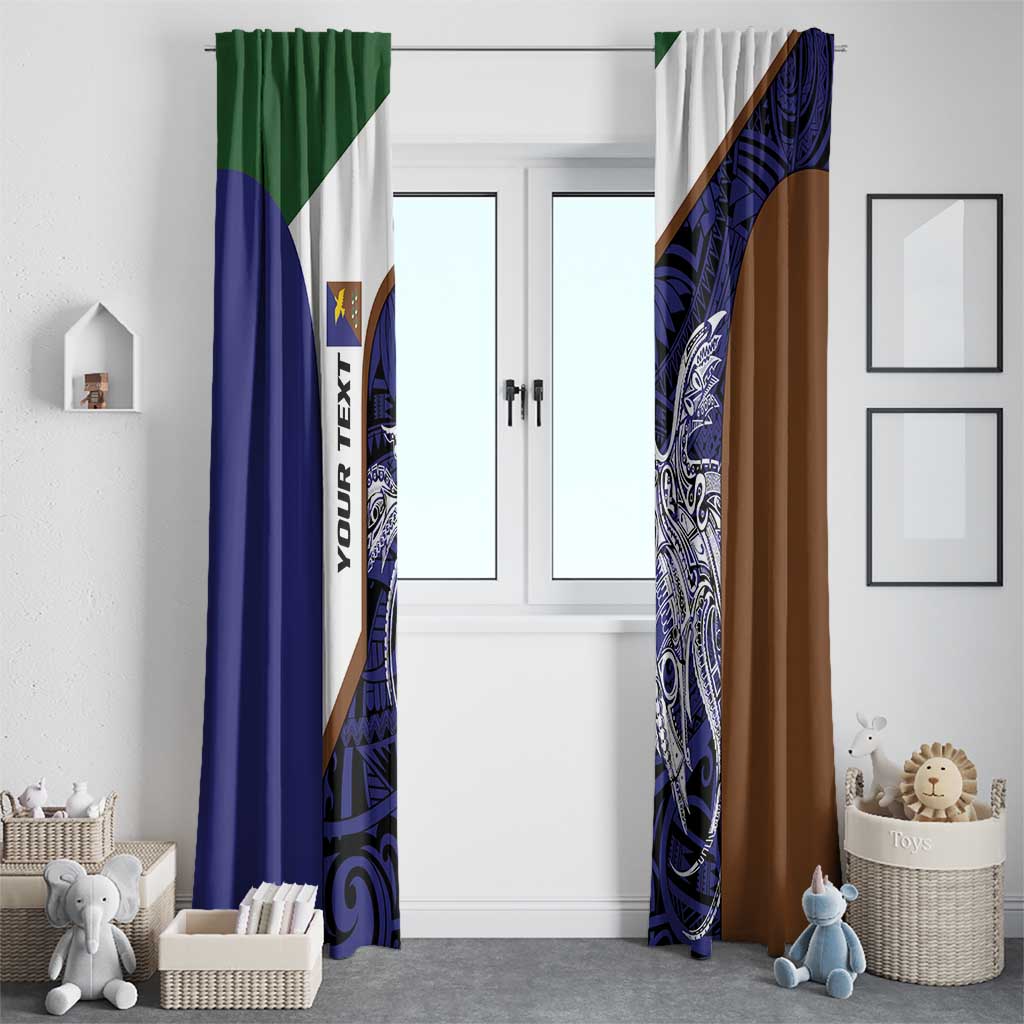 Personalised PNG Manus Province Window Curtain Bird of Paradise Tattoo Flag Motif - Polynesian Pride