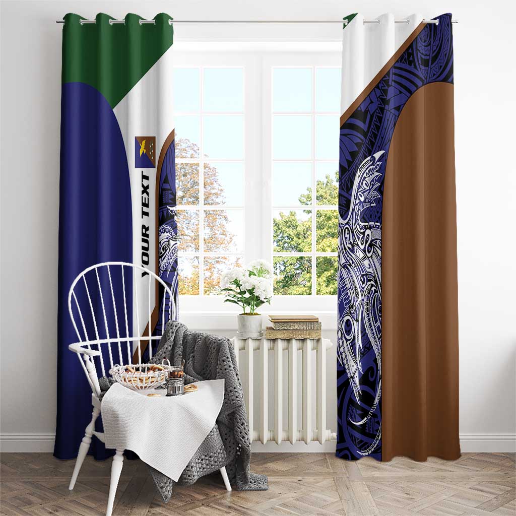 Personalised PNG Manus Province Window Curtain Bird of Paradise Tattoo Flag Motif - Polynesian Pride