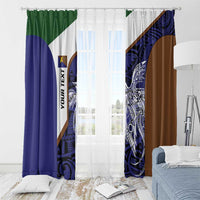 Personalised PNG Manus Province Window Curtain Bird of Paradise Tattoo Flag Motif - Polynesian Pride