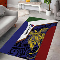 Personalised PNG Milne Bay Province Area Rug Bird of Paradise Tattoo Flag Motif LT9 - Polynesian Pride
