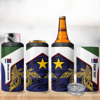 Personalised PNG Milne Bay Province 4 in 1 Can Cooler Tumbler Bird of Paradise Tattoo Flag Motif LT9 - Polynesian Pride