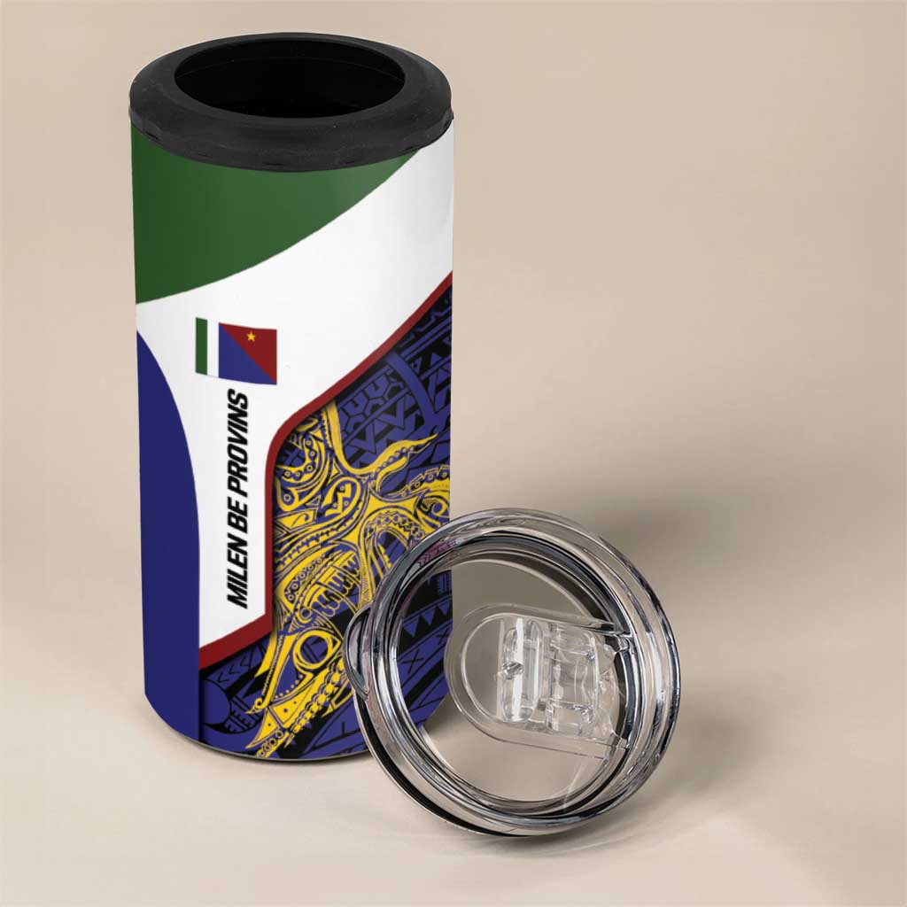Personalised PNG Milne Bay Province 4 in 1 Can Cooler Tumbler Bird of Paradise Tattoo Flag Motif LT9 - Polynesian Pride