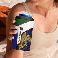 Personalised PNG Milne Bay Province 4 in 1 Can Cooler Tumbler Bird of Paradise Tattoo Flag Motif LT9 - Polynesian Pride