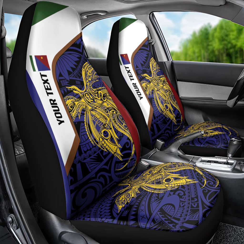 Personalised PNG Milne Bay Province Car Seat Cover Bird of Paradise Tattoo Flag Motif LT9 - Polynesian Pride
