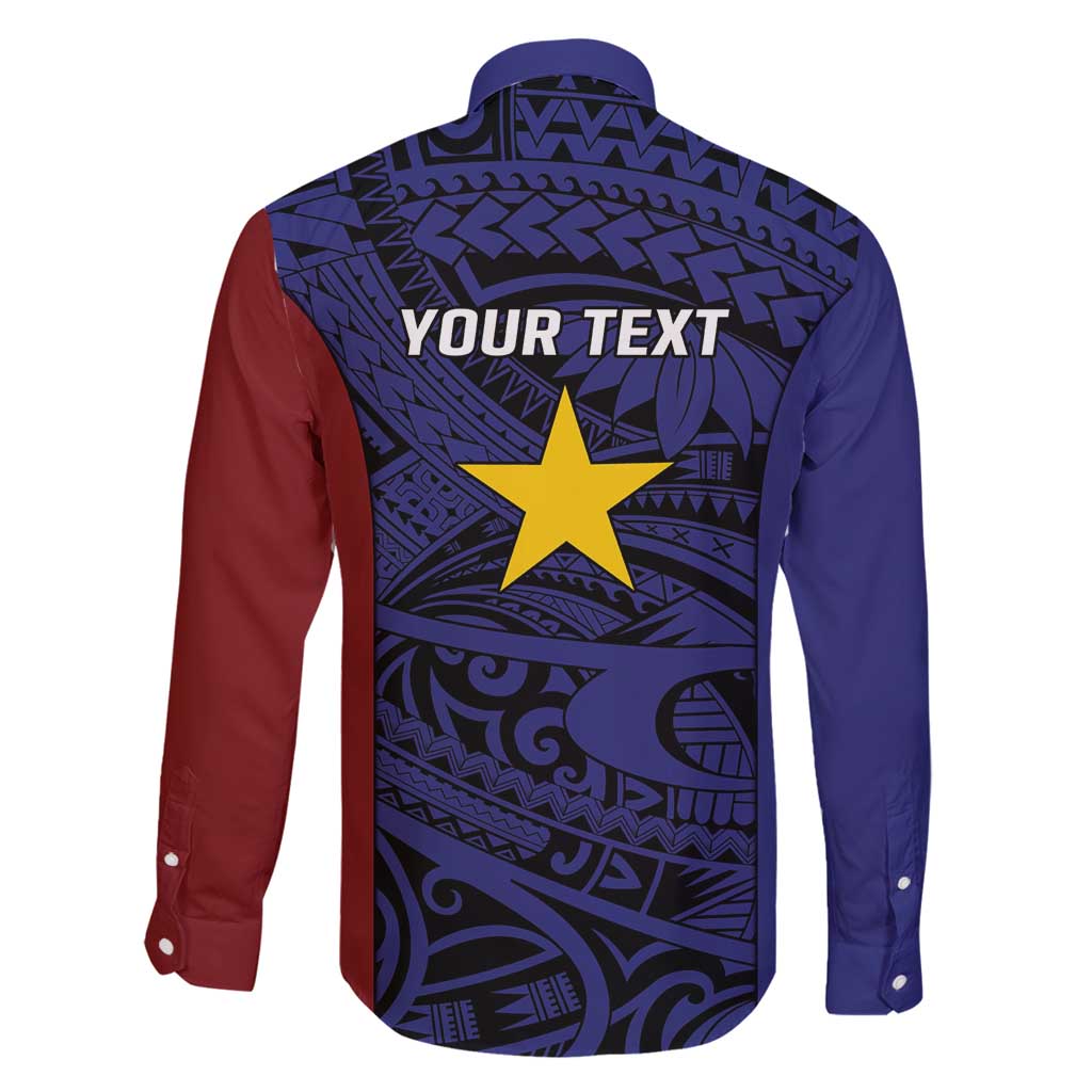 Personalised PNG Milne Bay Province Family Matching Long Sleeve Bodycon Dress and Hawaiian Shirt Bird of Paradise Tattoo Flag Motif LT9 - Polynesian Pride