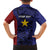 Personalised PNG Milne Bay Province Family Matching Off The Shoulder Long Sleeve Dress and Hawaiian Shirt Bird of Paradise Tattoo Flag Motif - Polynesian Pride