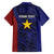 Personalised PNG Milne Bay Province Family Matching Off The Shoulder Long Sleeve Dress and Hawaiian Shirt Bird of Paradise Tattoo Flag Motif - Polynesian Pride