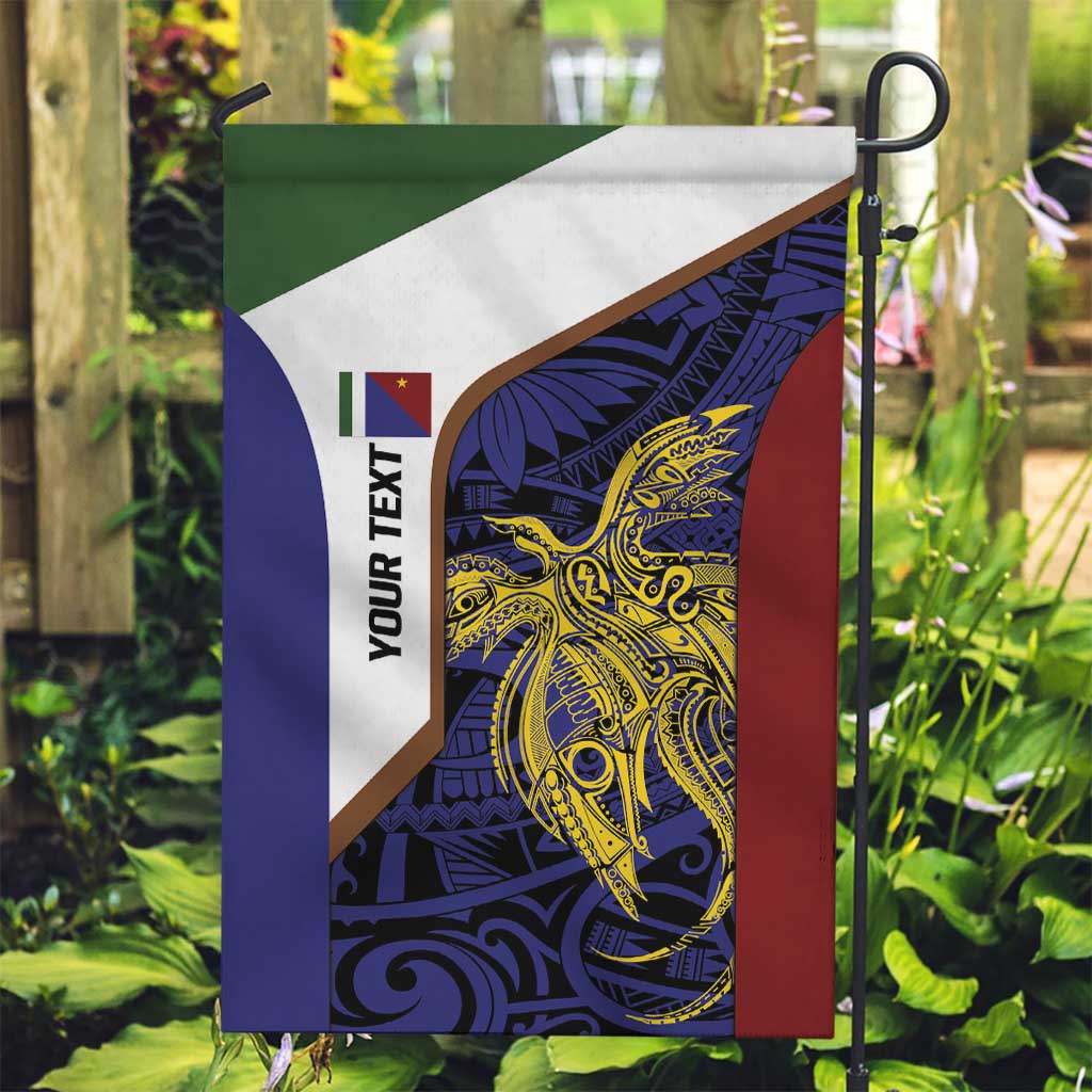 Personalised PNG Milne Bay Province Garden Flag Bird of Paradise Tattoo Flag Motif LT9 Garden Flag Blue - Polynesian Pride