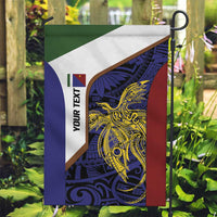 Personalised PNG Milne Bay Province Garden Flag Bird of Paradise Tattoo Flag Motif LT9 Garden Flag Blue - Polynesian Pride