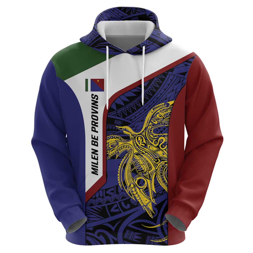 Personalised PNG Milne Bay Province Hoodie Bird of Paradise Tattoo Flag Motif LT9 - Polynesian Pride