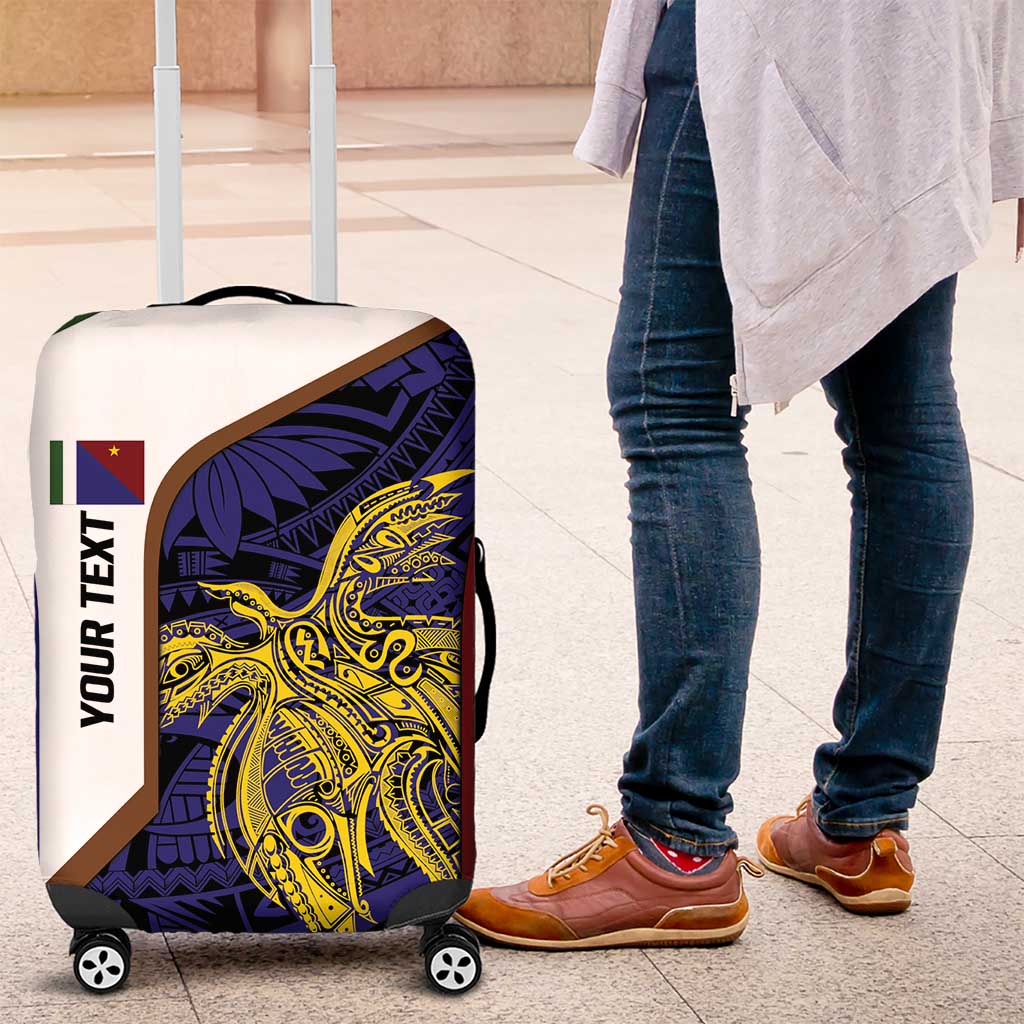 Personalised PNG Milne Bay Province Luggage Cover Bird of Paradise Tattoo Flag Motif LT9 Blue - Polynesian Pride