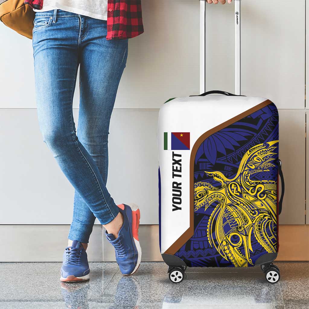 Personalised PNG Milne Bay Province Luggage Cover Bird of Paradise Tattoo Flag Motif LT9 - Polynesian Pride
