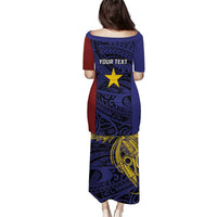 Personalised PNG Milne Bay Province Puletasi Bird of Paradise Tattoo Flag Motif LT9 - Polynesian Pride