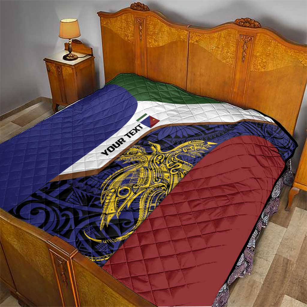 Personalised PNG Milne Bay Province Quilt Bird of Paradise Tattoo Flag Motif LT9 - Polynesian Pride