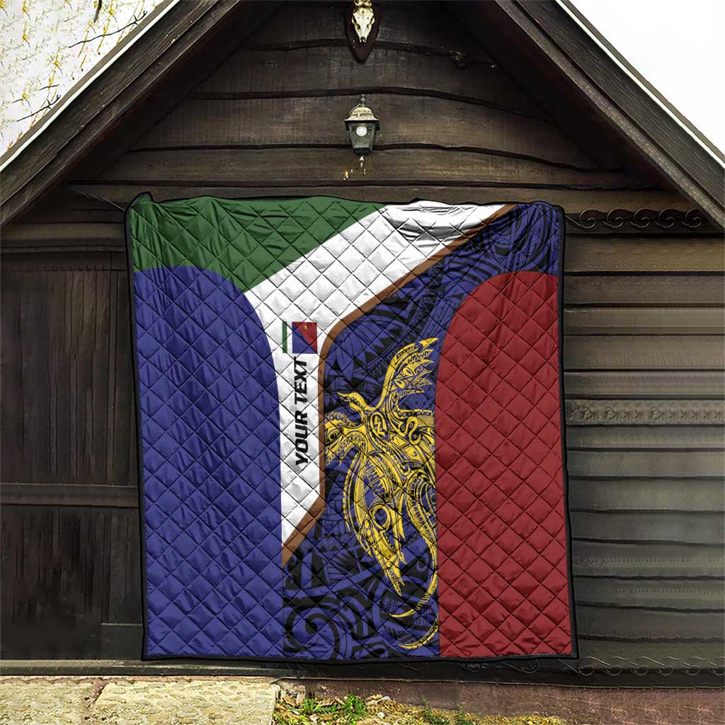 Personalised PNG Milne Bay Province Quilt Bird of Paradise Tattoo Flag Motif LT9 - Polynesian Pride