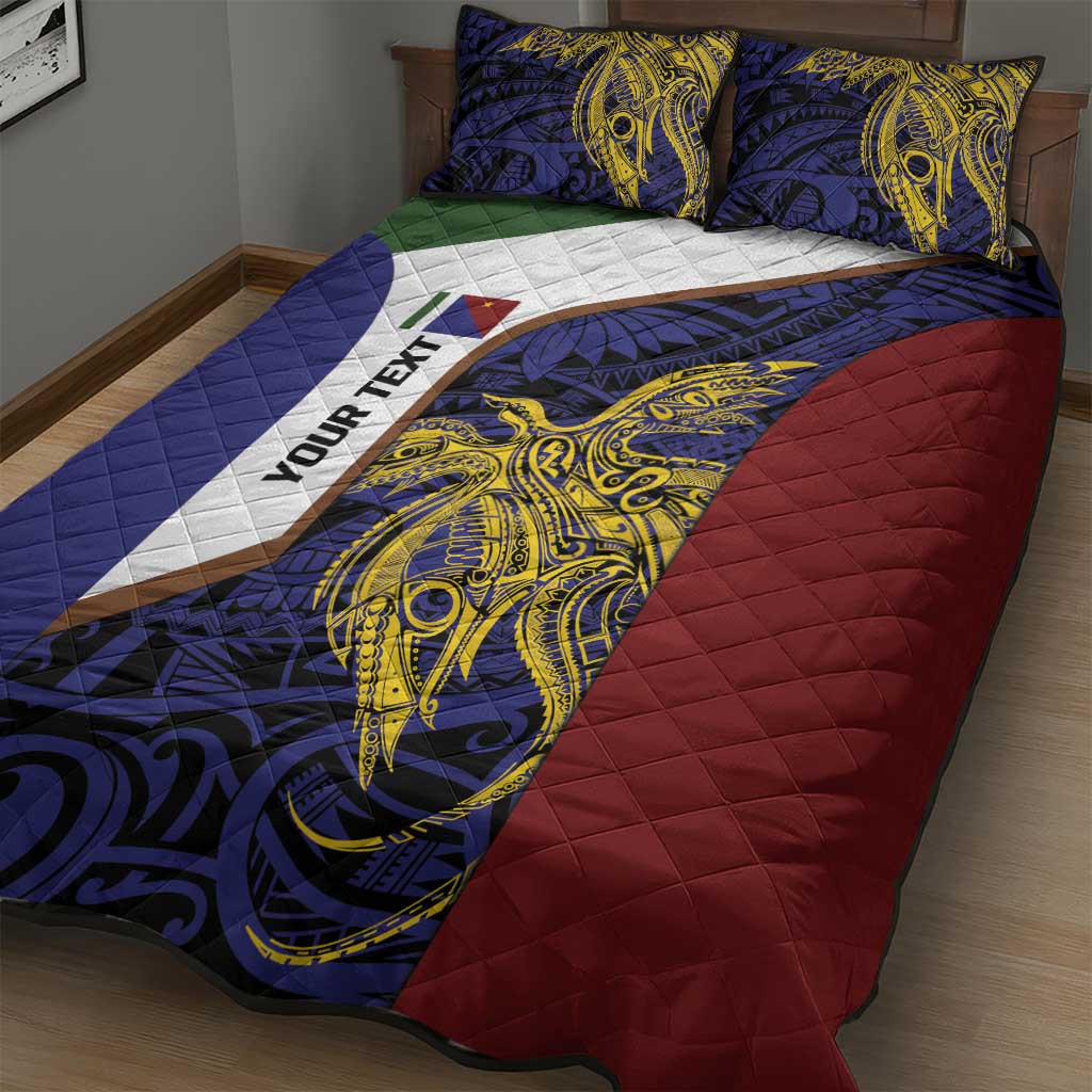 Personalised PNG Milne Bay Province Quilt Bed Set Bird of Paradise Tattoo Flag Motif LT9 - Polynesian Pride