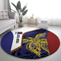 Personalised PNG Milne Bay Province Round Carpet Bird of Paradise Tattoo Flag Motif LT9 - Polynesian Pride