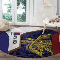 Personalised PNG Milne Bay Province Round Carpet Bird of Paradise Tattoo Flag Motif LT9 - Polynesian Pride
