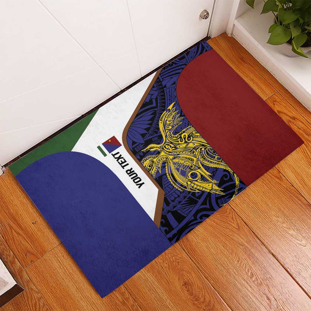 Personalised PNG Milne Bay Province Rubber Doormat Bird of Paradise Tattoo Flag Motif LT9 - Polynesian Pride