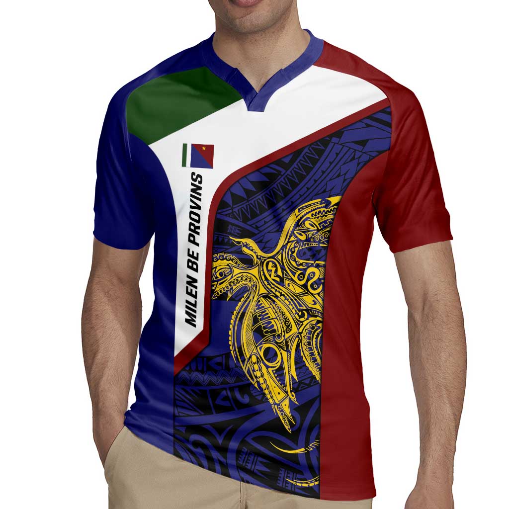 Personalised PNG Milne Bay Province Rugby Jersey Bird of Paradise Tattoo Flag Motif LT9 - Polynesian Pride