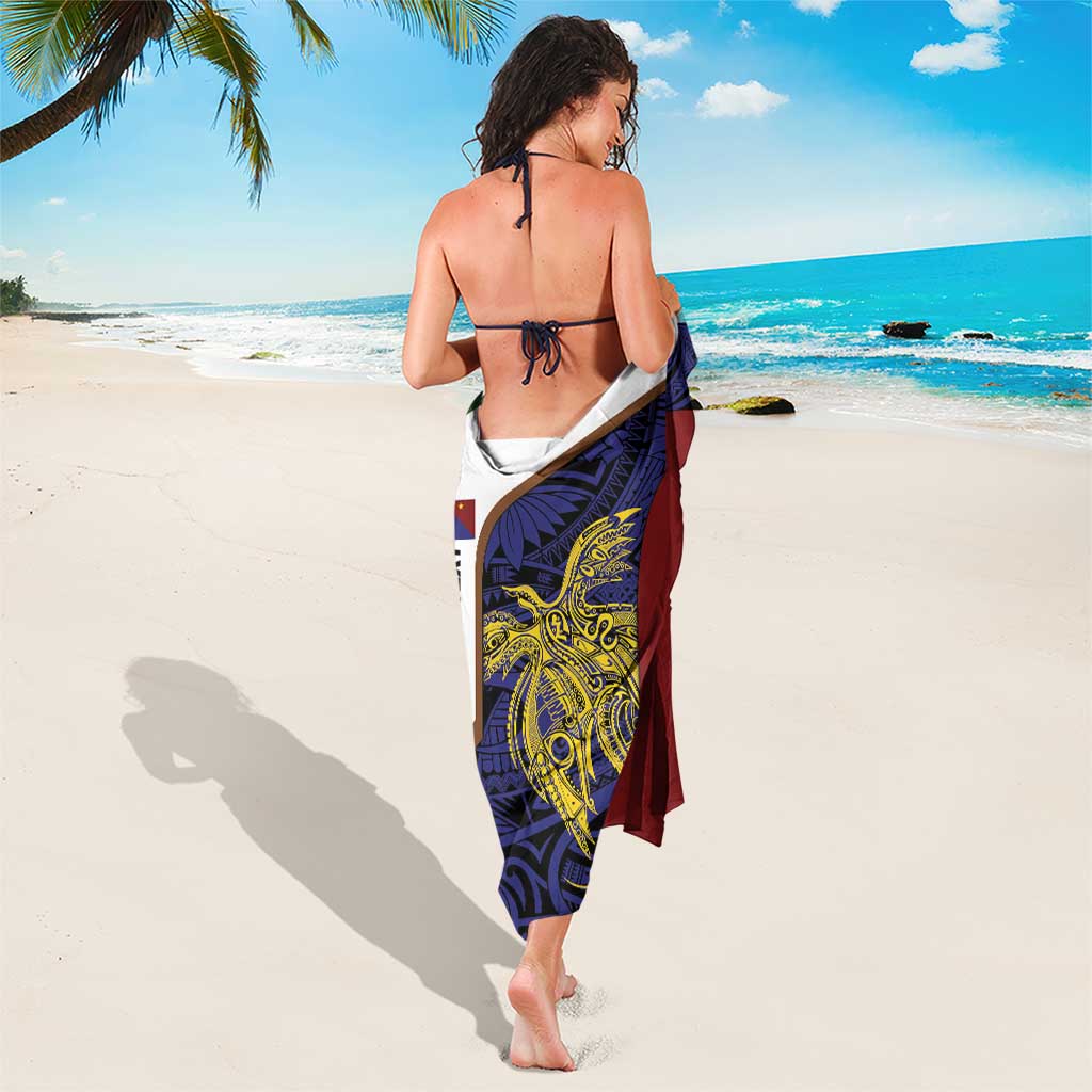 Personalised PNG Milne Bay Province Sarong Bird of Paradise Tattoo Flag Motif LT9 - Polynesian Pride