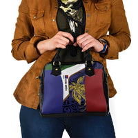 Personalised PNG Milne Bay Province Shoulder Handbag Bird of Paradise Tattoo Flag Motif LT9 - Polynesian Pride