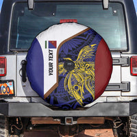 Personalised PNG Milne Bay Province Spare Tire Cover Bird of Paradise Tattoo Flag Motif LT9 Blue - Polynesian Pride