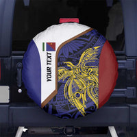 Personalised PNG Milne Bay Province Spare Tire Cover Bird of Paradise Tattoo Flag Motif LT9 No hole Blue - Polynesian Pride