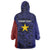 Personalised PNG Milne Bay Province Wearable Blanket Hoodie Bird of Paradise Tattoo Flag Motif - Polynesian Pride