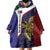 Personalised PNG Milne Bay Province Wearable Blanket Hoodie Bird of Paradise Tattoo Flag Motif - Polynesian Pride