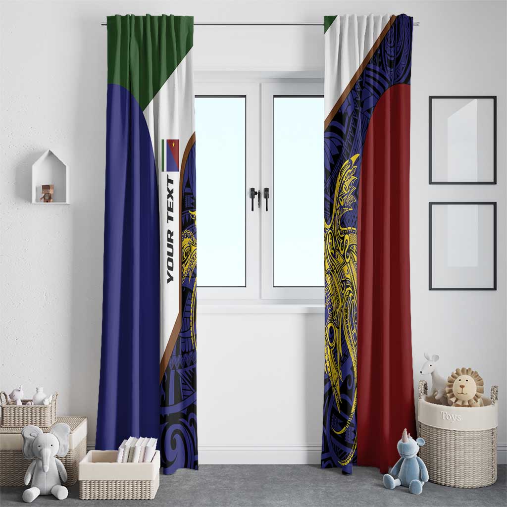 Personalised PNG Milne Bay Province Window Curtain Bird of Paradise Tattoo Flag Motif LT9 - Polynesian Pride
