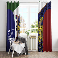 Personalised PNG Milne Bay Province Window Curtain Bird of Paradise Tattoo Flag Motif LT9 - Polynesian Pride