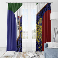 Personalised PNG Milne Bay Province Window Curtain Bird of Paradise Tattoo Flag Motif LT9 - Polynesian Pride