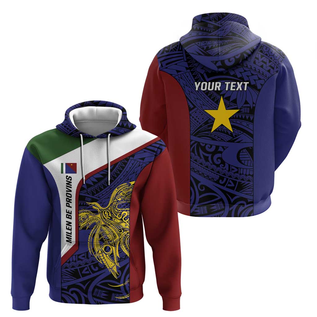 Personalised PNG Milne Bay Province Zip Hoodie Bird of Paradise Tattoo Flag Motif LT9 - Polynesian Pride
