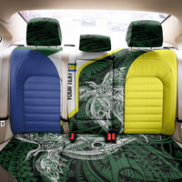 Personalised PNG Morobe Province Back Car Seat Cover Bird of Paradise Tattoo Flag Motif LT9 - Polynesian Pride